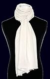 LORENZO CANA Luxus Pashmina Schal Schaltuch 100% reines Kaschmir Kaschmirschal Kaschmirtuch Kaschmirpashmina Elfenbein Cremeweiss Weiss 7829611 - 