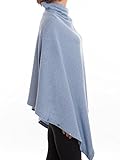 Dalle Piane Cashmere - Poncho mit Knöpfen aus Kaschmir-Gemisch - für Damen, Farbe: Himmel, Einheitsgröße - 