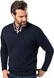 Royal Spencer Herren-Pullover mit V-Ausschnitt aus Kaschmir-Seide, Kaschmirpullover Dunkelblau, toller Winterpullover, angenehm zu tragen (Gr: M - XXL)