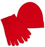 Beanie und Handschuhe - 100% Kaschmir - von Citizen Cashmere (Rot) 48 400-06-09